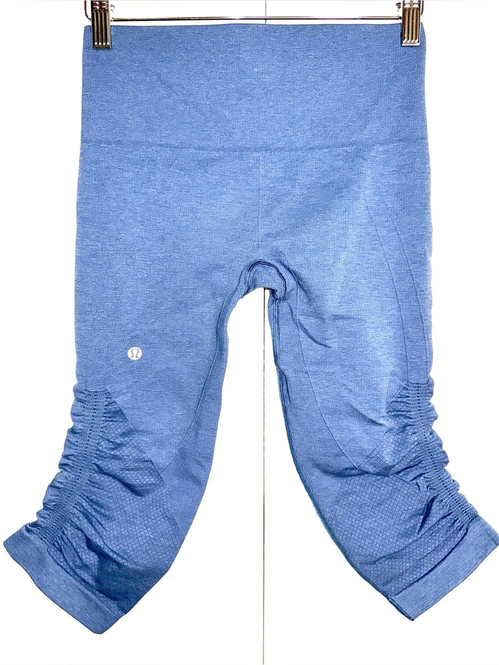 Lululemon In The Flow Crop II Heathered Lullaby Blue Size 4 NWOT